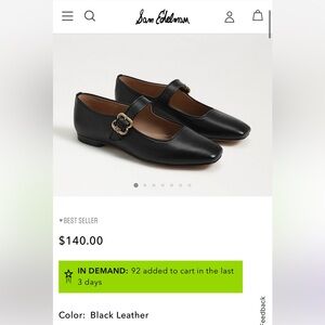 LIKE NEW Sam Edelman Black Mary Jane Flats 7.5